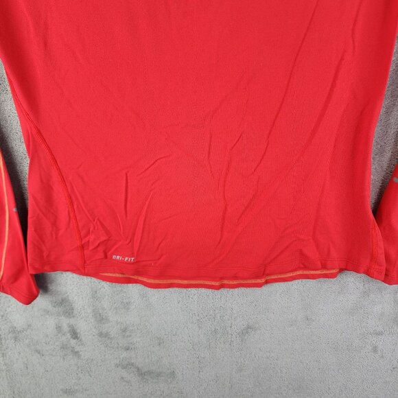 Womens Red Nike Element Dri-Fit Athletic Shirt Long Sleeve 1/2 Zip Long Sleeve L - Picture 3 of 14